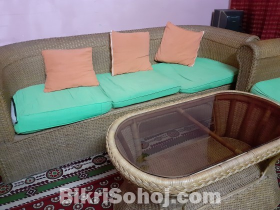 Canes Sofa for sale 3+1+1 and 3 tea table